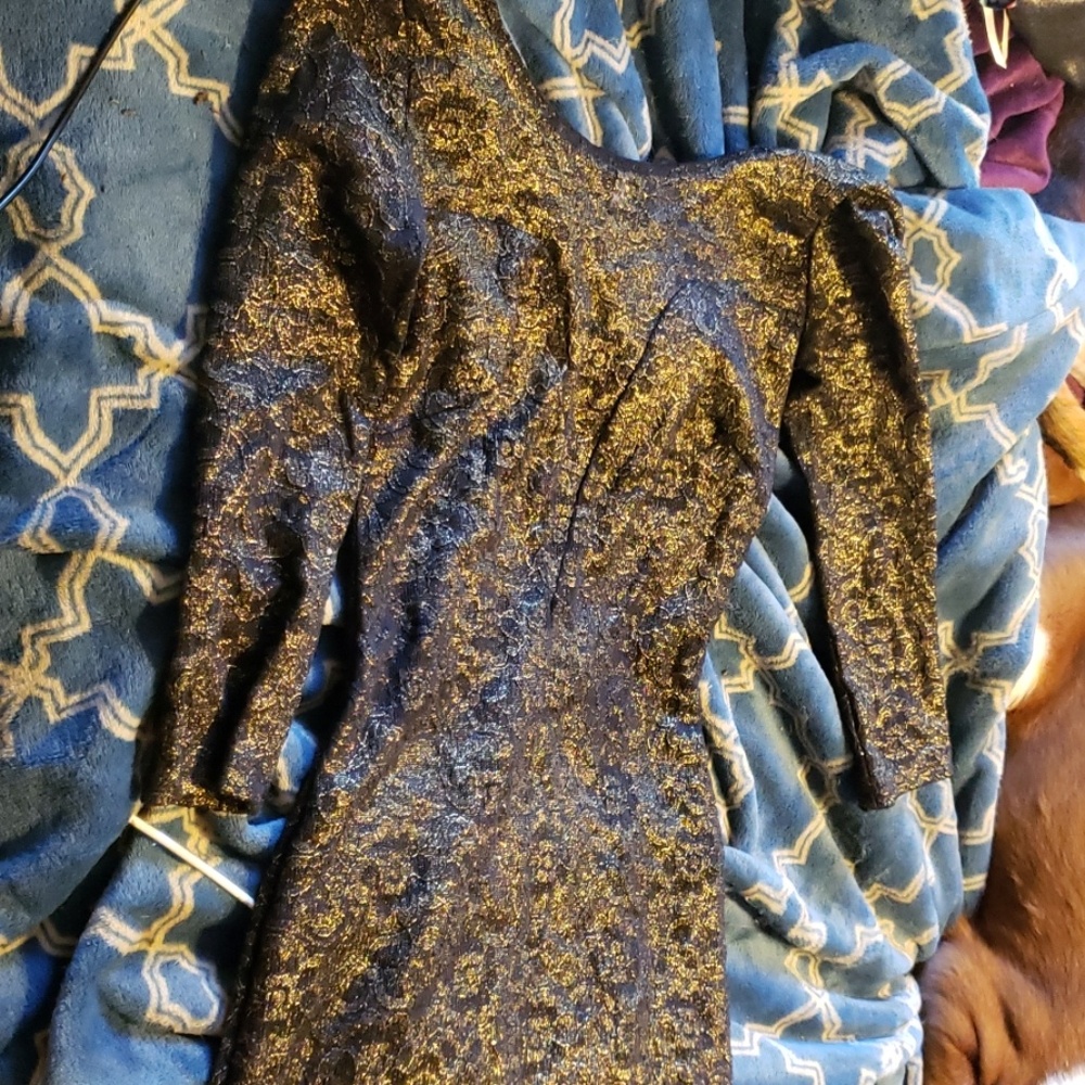 Black and gold dress